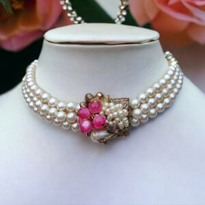 Vintage Haskell? Choker with lucite and faux pearls